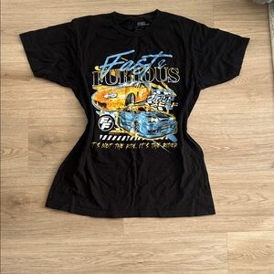 Universal Black Graphic Tee - Fast & Furious Design